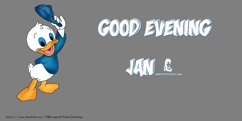 Greetings Cards for Good evening - Animation | Good Evening Jan